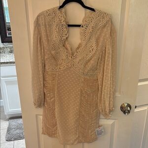Cream Lace Detail Dress with tags